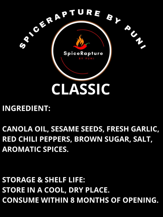 SpiceRapture Classic Chili Oil (VEGAN• CANOLA OIL • 250ML)