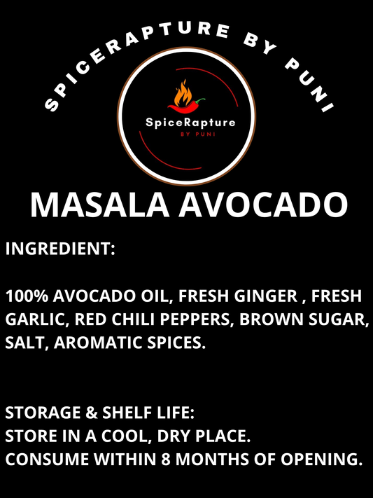 SpiceRapture Masala Chili Oil (VEGAN• 100% AVOCADO OIL• 250ML)