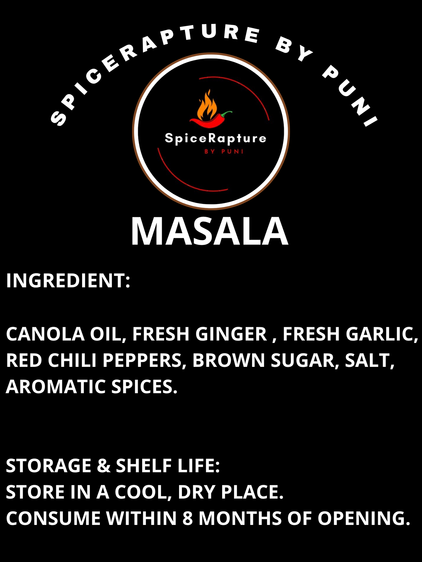 SpiceRapture Masala Chili Oil (VEGAN• CANOLA OIL • 250ML)